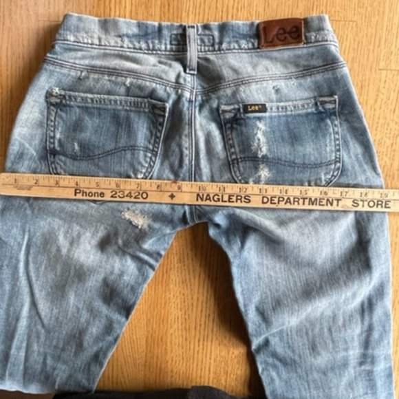 LEE WOMEN’S LOW RISE SKINNY JEANS W25 L31 “Lynn” Narrow Fit, Distressed Look - Picture 6 of 13